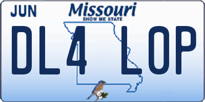 MO license plate DL4L0P
