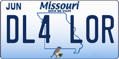 MO license plate DL4L0R