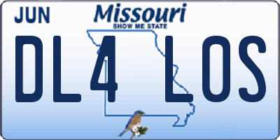 MO license plate DL4L0S