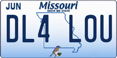 MO license plate DL4L0U