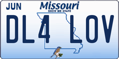 MO license plate DL4L0V