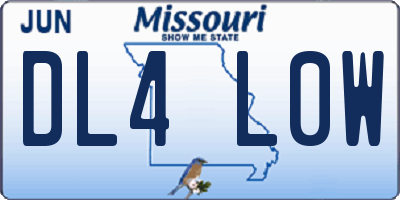 MO license plate DL4L0W