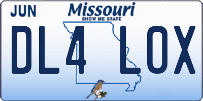MO license plate DL4L0X