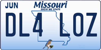 MO license plate DL4L0Z
