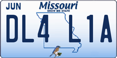 MO license plate DL4L1A