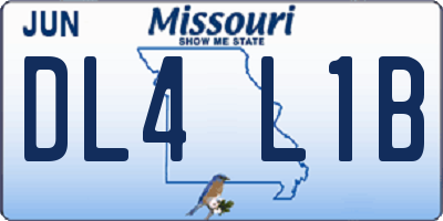 MO license plate DL4L1B