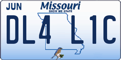 MO license plate DL4L1C
