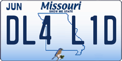 MO license plate DL4L1D