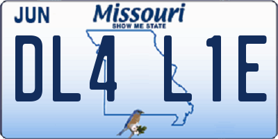 MO license plate DL4L1E