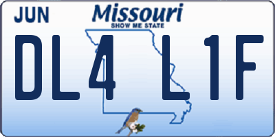 MO license plate DL4L1F