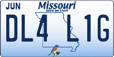 MO license plate DL4L1G