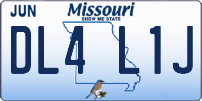 MO license plate DL4L1J