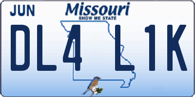MO license plate DL4L1K