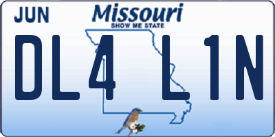 MO license plate DL4L1N