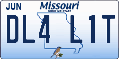 MO license plate DL4L1T