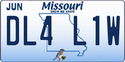 MO license plate DL4L1W