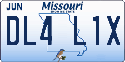 MO license plate DL4L1X