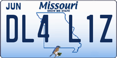 MO license plate DL4L1Z