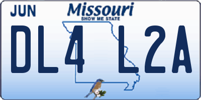 MO license plate DL4L2A
