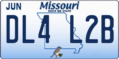 MO license plate DL4L2B