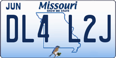 MO license plate DL4L2J