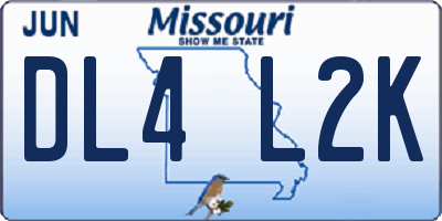 MO license plate DL4L2K