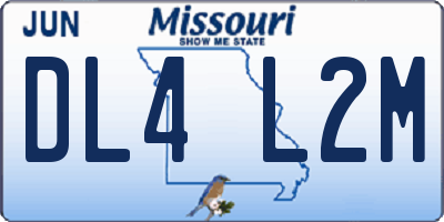 MO license plate DL4L2M