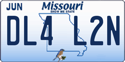 MO license plate DL4L2N