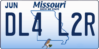 MO license plate DL4L2R