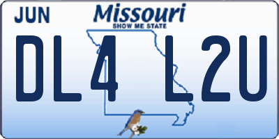 MO license plate DL4L2U