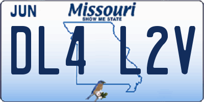 MO license plate DL4L2V