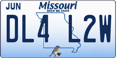 MO license plate DL4L2W