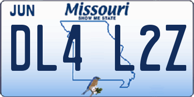 MO license plate DL4L2Z