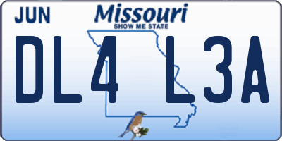 MO license plate DL4L3A