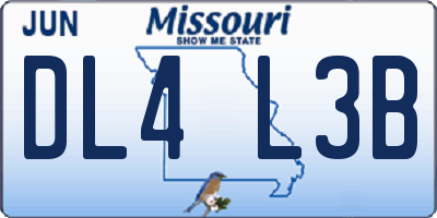 MO license plate DL4L3B