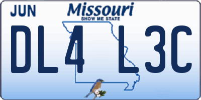 MO license plate DL4L3C
