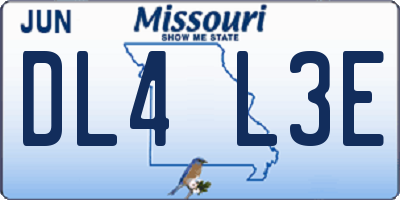 MO license plate DL4L3E