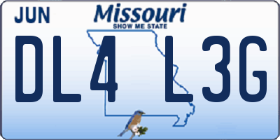 MO license plate DL4L3G