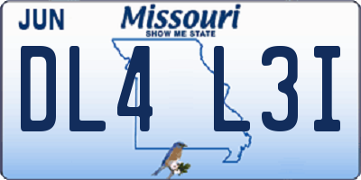 MO license plate DL4L3I