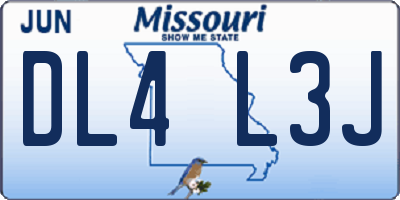 MO license plate DL4L3J