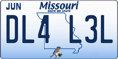 MO license plate DL4L3L