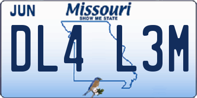 MO license plate DL4L3M