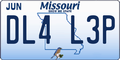 MO license plate DL4L3P