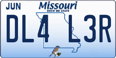 MO license plate DL4L3R