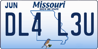 MO license plate DL4L3U