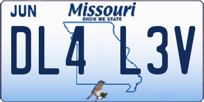 MO license plate DL4L3V