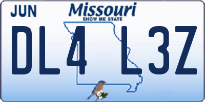 MO license plate DL4L3Z