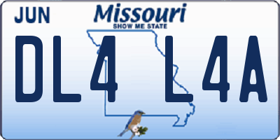 MO license plate DL4L4A