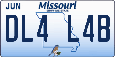 MO license plate DL4L4B