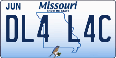 MO license plate DL4L4C